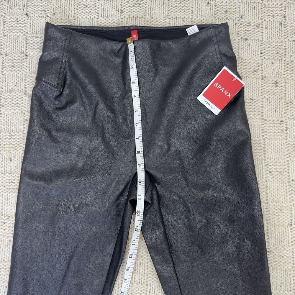 SPANX Faux Leather Like Front-Slit Skinny Pants Black Pull On Size Small NWT - Picture 11 of 14